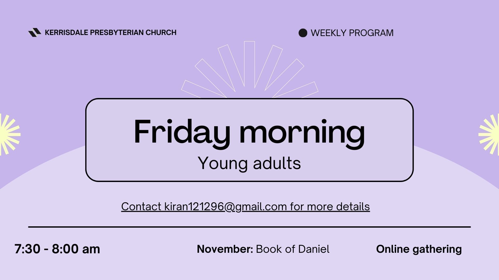 Friday Morning Bible Study for Young Adults